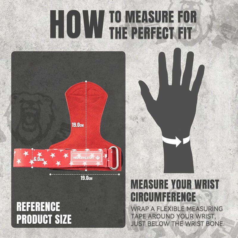 M MANUEKLEAR MANUEKLEAR Gym Straps Weight Lifting, Double Leather Lifting Straps for Men Deadlift with Cushion Wrist Loop, Gym Lifting Wrist Wraps for Weightlifting - Image 5